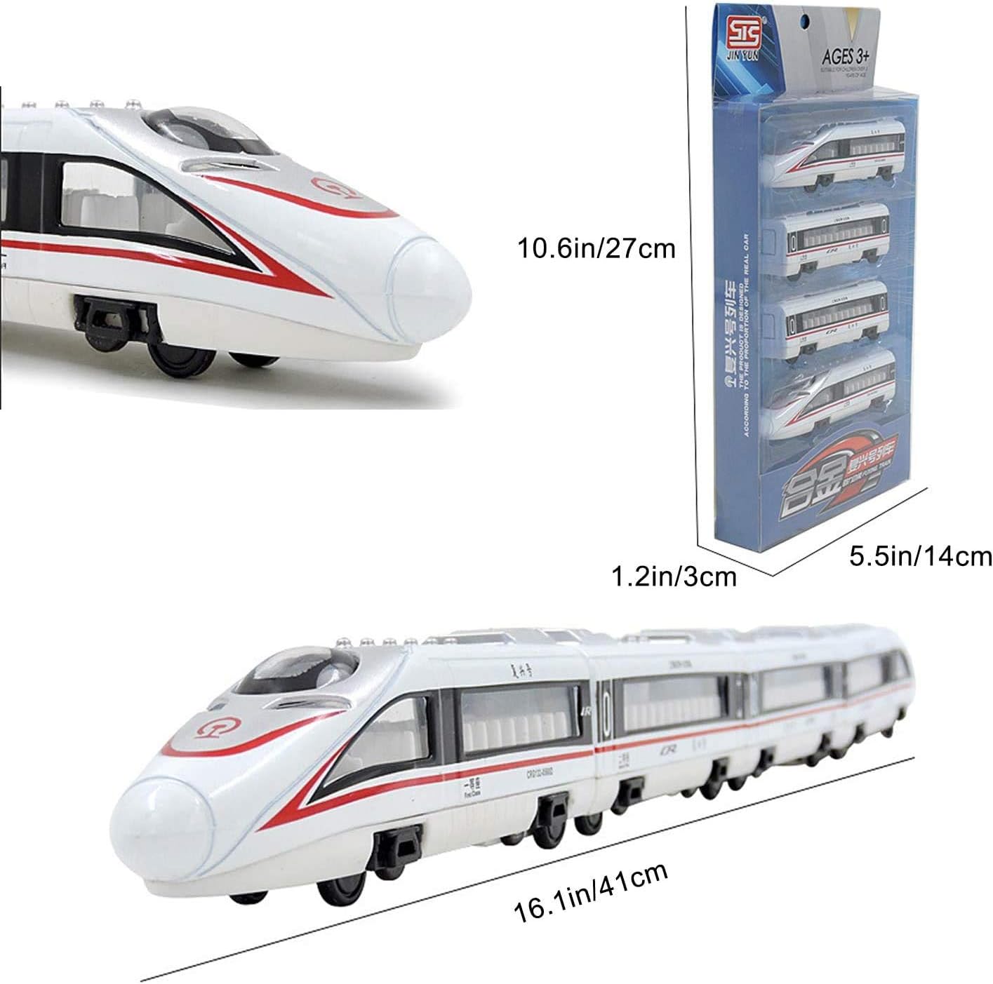 Train Model, CRH Passenger Train Set Metro Subway Railway Model Magnetic Metal Pullback travel Trian Diecast Gift - Image 4