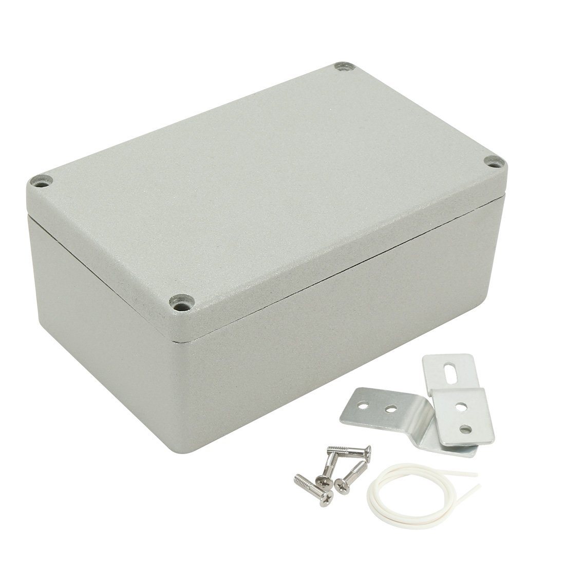 Sourcingmap 5.3"x3.3"x2.2" (135mmx85mmx56mm) Aluminum Junction Box Universal Electric Project Enclosure w Two Horns