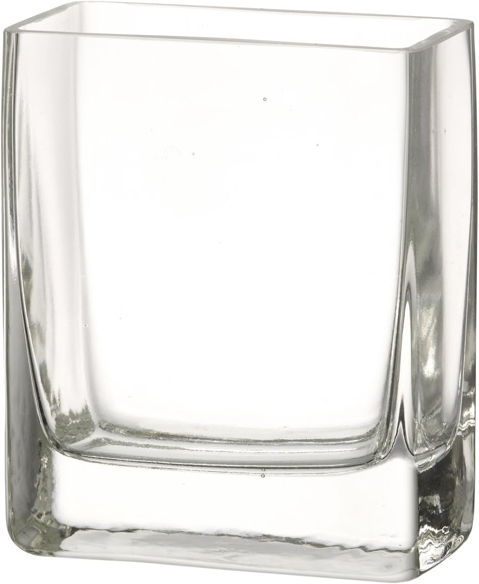 Chunky Rectangular Glass Flower Vase Simple & Modern Amazon.co.uk