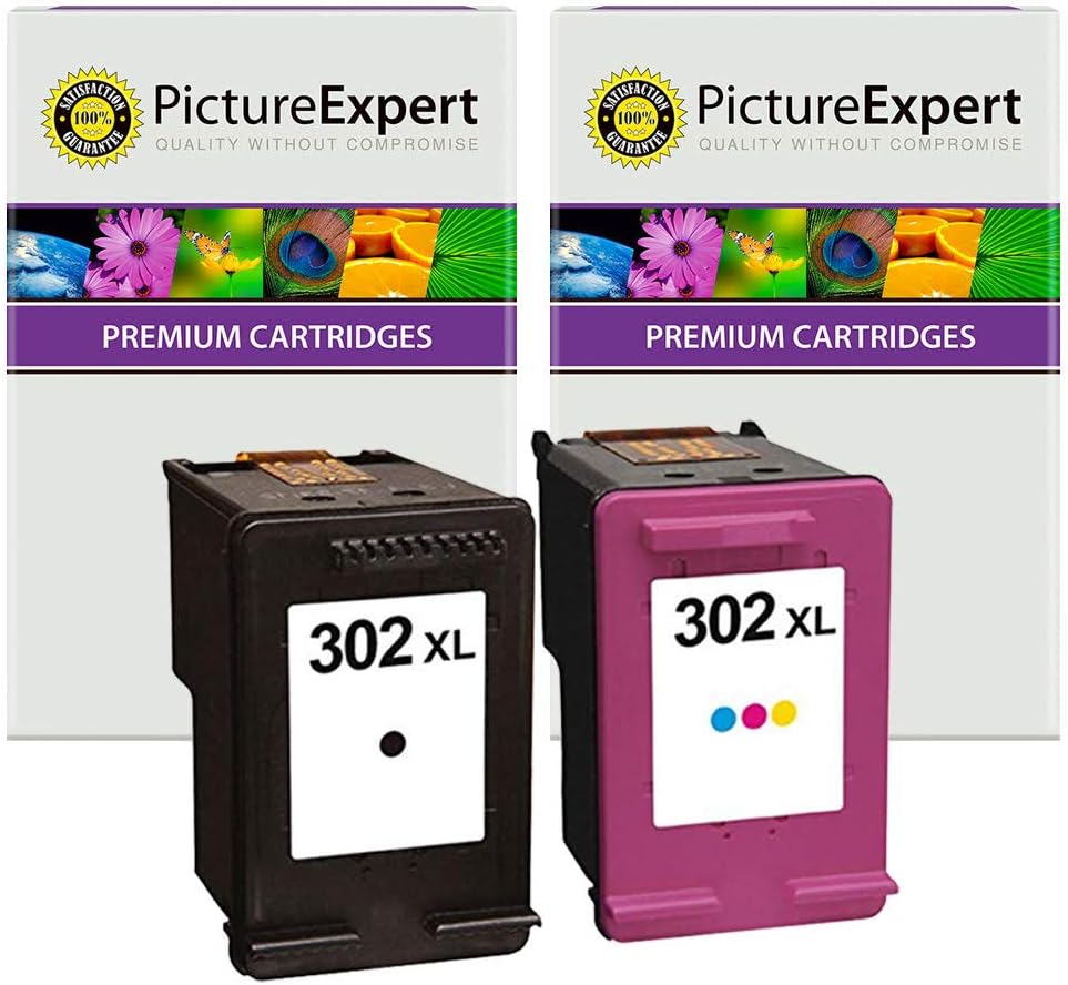 Picture Expert 302XL (F6U68AE / F6U67AE) Compatible Black and Colour High Capacity Ink Cartridges for HP Printers