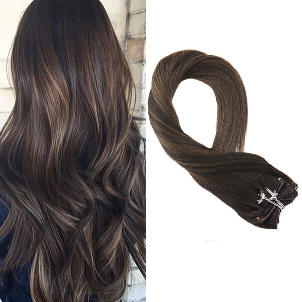 Amazon Com Moresoo 16 Inch Clip In Hair Extensions For White