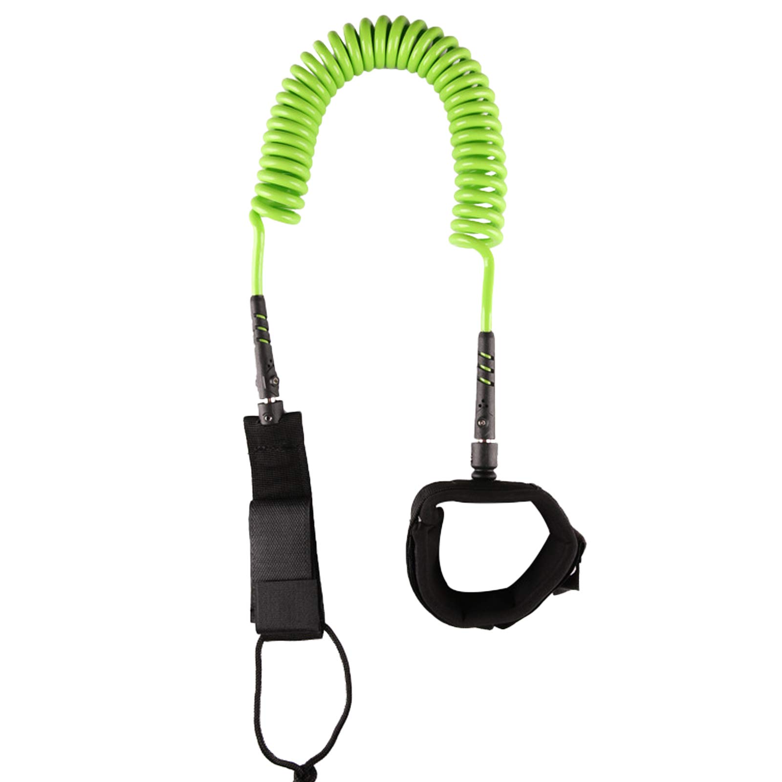 Surf SUP Board Leash,10ft 7mm TPU Coiled Stand Up Paddle Board and Surfboard Leashes,Padded Ankle Strap Leg Rope,with Double Stainless Steel Swivels and Triple Rail Saver,for All Water Sport Surfboard