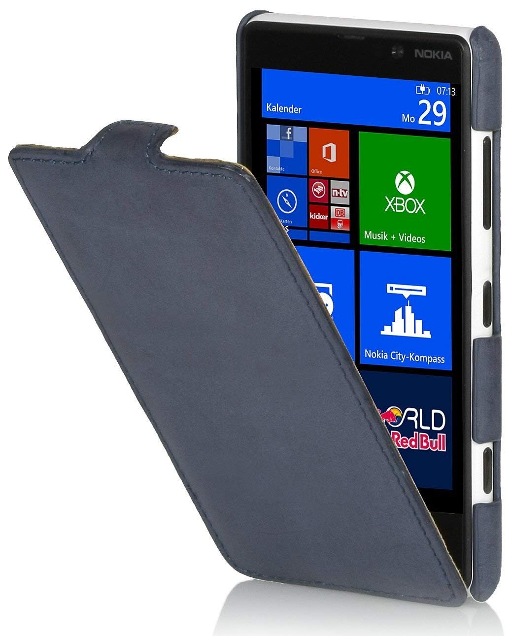 StilGut Ultraslim Case made of leather for Nokia Lumia 820 - Old Style Ocean Blue — image 1