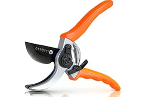 GEROSSI Premium Bypass Pruning Shears for Gardening - Heavy Duty, Ultra Sharp Garden Shears w/Ergonomic Grip Handle - Made w/Japanese Grade High Carbon Steel - Perfectly Cutting Through Anything in Your Yard