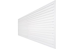 FRAYSCENT Slatwall Panels 4x8 ft Garage Wall Storage System, PVC Slat Wall Paneling Garage Organizers and Storage Utility Rack Heavy Duty, Garage Slatwall for Tool Organization Peg Board (White)