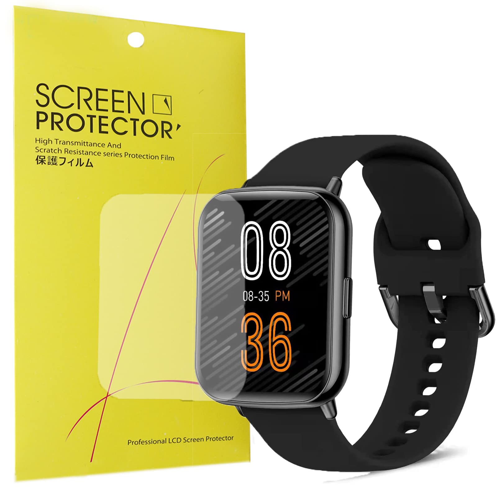 Compatible for ASWEE Smart Watch Screen Protector, onetuo [6 Pack] Full Coverage TPU Clear Film Compatible for ASWEE X27 Smartwatch (6 pack)