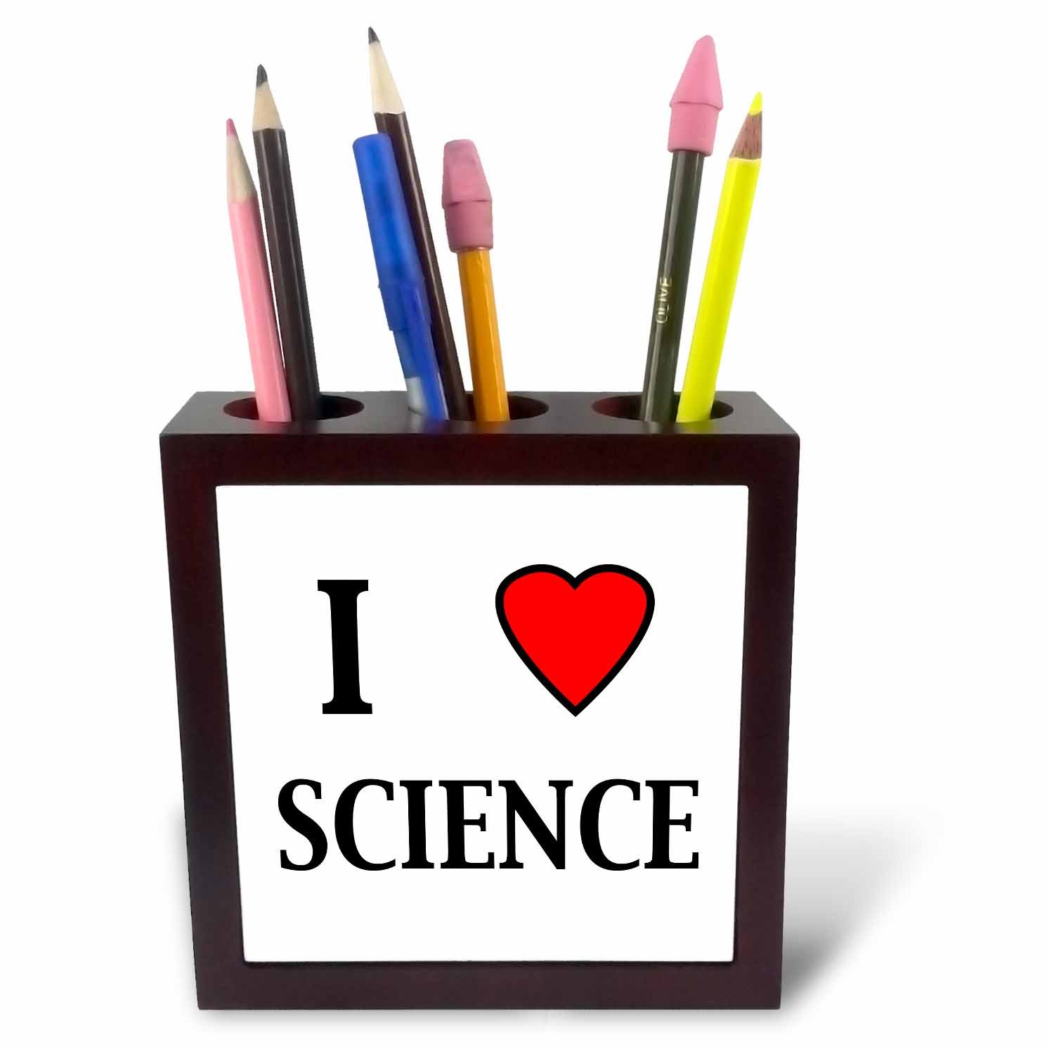 3dRose Love Science-Tile Pen Holder, 5-Inch (Ph_128176_1), 5 Inches