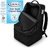 Graco Car Seat Travel Bag, Padded Water Resistant Backpack for Air Travel | Durable Large Back Pack, Double Padded Strap, Water Resistant Material,