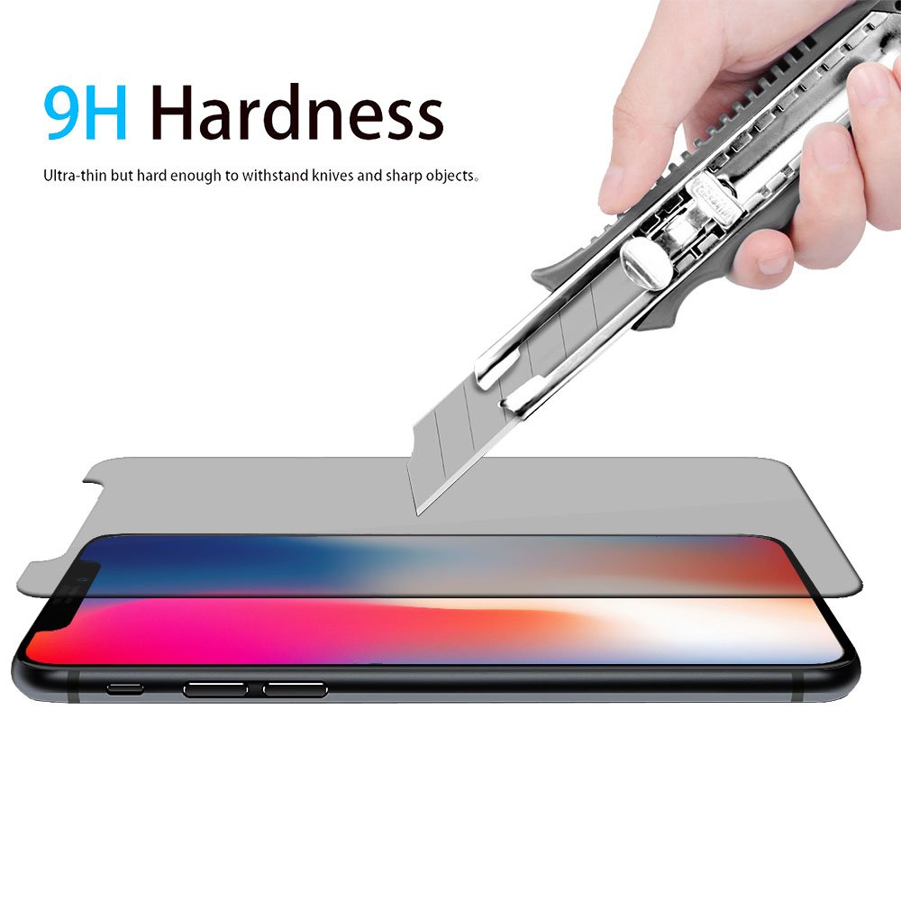 iPhone X Privacy Screen Protector,iPhone X Screen Protector Tempered Glass [Anti-Spy] [Privacy Glass] [Case Friendly] [Free - Lifetime Replacement Warranty] [No Lifted Edges] For iPhone X