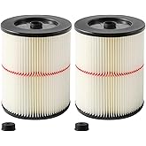 17816 Filter for Craftsman Shop Vac Filters 5/6/8/12/16 Gallon Wet/Dry Vac | 9-17816 Replacement Filter for Craftsman Shopvac Accessories 16 Gal and Larger Vacuum Cleaner, Washable &amp; Reusable, 2 Pack