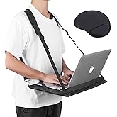 ALPHABET WONDERS Laptop Harness - Wearable Laptop Stand for Up to 17" Laptops, Tablets & E-readers - Adjustable Straps, Includes Memory Foam Mouse Pad