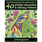 Coloring Books For Adults Volume 6: 40 Stress Relieving And Relaxing Patterns (Anti Stress Coloring Books For Grown-ups)
