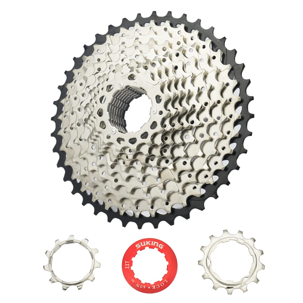 CYSKY 11 Speed Cassette 11-40T Cassette Fit for Mountain Bike, Road Bicycle, MTB, BMX (Light Weight) (11-40T)
