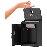 DiDiHere Key Drop Box for Automotive, Key Return Box Wall Mount, Anti-Thief &amp; Waterproof Design for Outdoor, Heavy-Duty Secure Storage Box for Hotel,Car Rental, Large Capacity 6x10x14 Inch