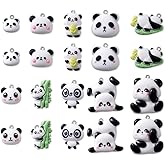 AHANDMAKER 44pcs 11 Styles Cartoon Resin Panda Cute 3D Charms, Bulk Flatback Lightweight Bear Charm Colorful Animal Beads for Jewelry Making Bracelet Pendant Craft Supplies DIY Accessories