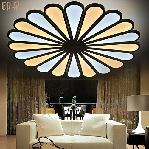 DD--Acrylic Contemprary Modern LED Ceiling Lights Flush Mount Round Flower Ultra thin Ceiling Lamp for Living Room Kids Room Bedroom Dining Room , 20 large [diameter 80cm] hybrid light effect