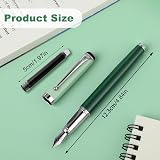 Cobee Metal Fountain Pen 0.5mm Fine Nib with 10 Black Cartridges Green view 3