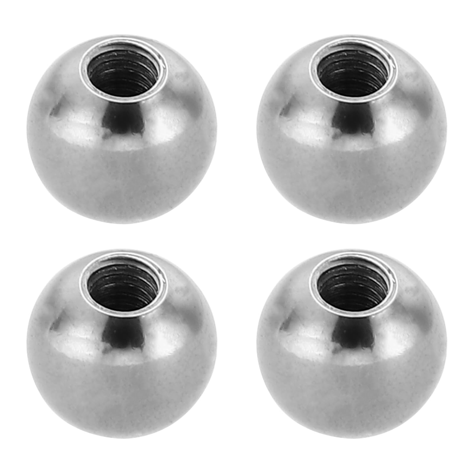 PATIKIL M4x10mm Ball Nuts Knob, 4 Pcs Female Thread 304 Stainless Steel Round Blind Hole Screw Cap Cover for Lighting Machinery DIY Decoration, Silver