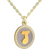 REGIS Necklace for Women Gold Initial Necklace 14K Gold-Plated Round Pendant Personalized A-Z Letter Chain Jewelry Gift for Her