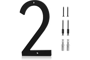 REAVOR 5 Inch Mailbox Numbers for Outside 2 - Easy Installation With Screw Set, Includes Hardware for Flush or Floating Mount, Frosted Matte Black Acrylic Address Mailbox Numbers for Door, Exterior, Porch