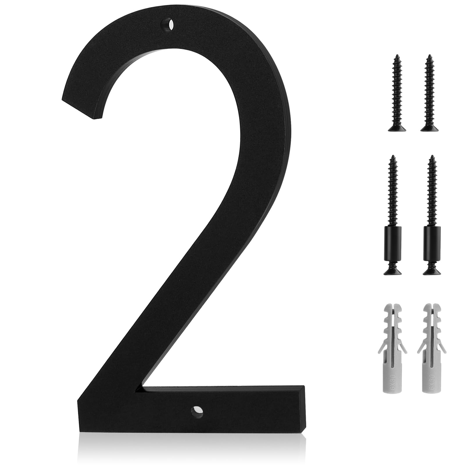 Photo 1 of 5 Inch Mailbox Numbers for Outside 2 - Easy Installation With Screw Set, Includes Hardware for Flush or Floating Mount, Frosted Matte Black Acrylic Address Mailbox Numbers for Door, Exterior, Porch