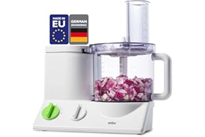 Braun FP3020 12 Cup Food Processor Ultra Quiet Powerful motor, includes 7 Attachment Blades + Chopper and Citrus Juicer, Made