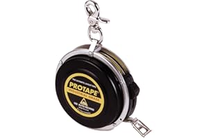 US TAPE COMPANY ProTape, Auto-Rewind Tape Measure (3/8" wide x 100' long),Nylon Coated Blade 47322 (900B), Increments by 1/8th of an inch.