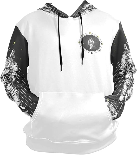 Amazon Fohoo パーカー メンズ 大きいサイズ 長袖 宇宙 スター 星空柄 フーディ おしゃれ フード付き プルオーバー ポケット付き 薄手 トレーナー パーカー 通販