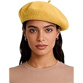 Sumolux Women Beret Hat Wool Vintage French Solid Color Classic Winter Cap
