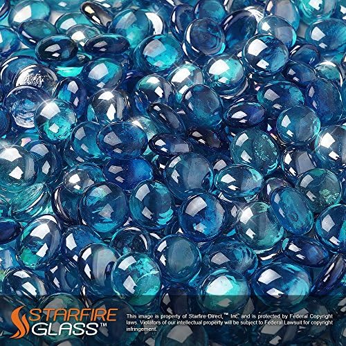 Starfire Glass 20-Pound Fire Glass "Fire-Drops" 1/2-Inch Pacific Blue Reflective