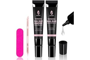 LadyMisty New Upgraded 5s Quick Drying 10g Nail Glue for Press Ons & 10ml Nail Glue Remover No Need for UV Nail Lamp Gel Nail Glue Long Lasting Press On Nail Glue for Acrylic Nails Solid Glue Nail Kit