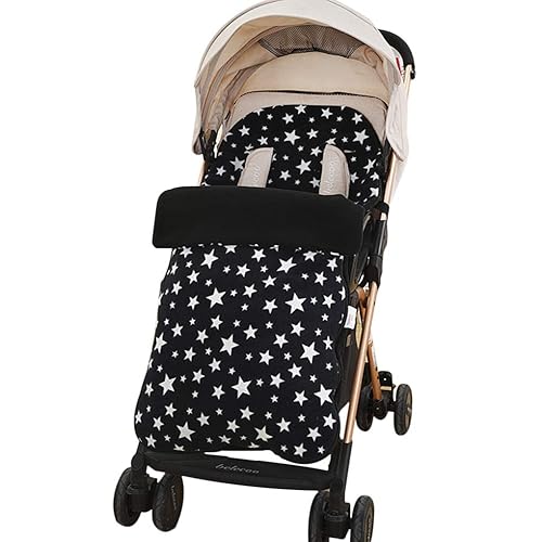 Baby Star Print Footmuff for Pushchair Universal Baby Stroller Cosytoes Liner Soft Polar Fleece Buggy Padded Warm Thick Baby Sleep Bag Newborn Windproof Blanket Swaddle Pram Wrap Infant Foot Muff