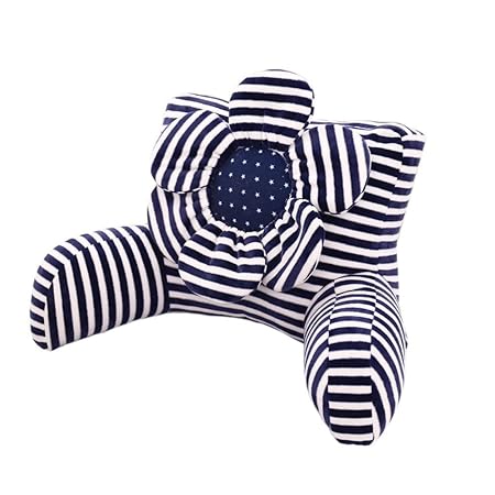 Creative Blue Stripe Bed Rest Pillow With Arms Kids Reading