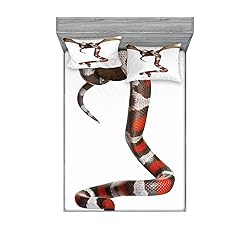 Lunarable Reptile 2 Pack Fitted Sheet & Pillow Sham
