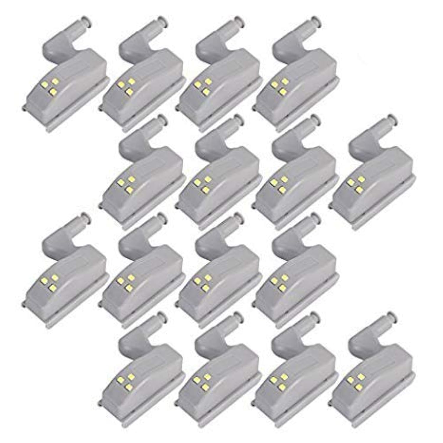 COSORO 16pcs Cabinet Hinge LED Sensor Light for Living Room/Bedroom/Wardrobe/Kitchen Cupboard, Closet Night Lights (Warm White)