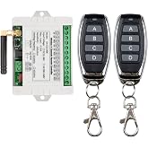 fushionsea DC 12V 24V 36V 4CH Remote Control Switch 433Mhz 10A Wireless Remote Control Switch for Garage Door, Motor, Industrial Control, Household Control etc. 2 Transmitter 1 Receiver