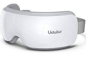 Ustuour Christmas Gifts Eye Massager with Heat, Music Birthday Gift Heated Massager for Migraines, Ideal Gifts for Women/Men, Eye Mask Improve Sleep Reduce Eye Strain Dry Eye, Eye Bags