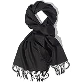 POINROLL 100% Cashmere Scarfs for Women, Pashmina Wraps Fringed Edges, 71"x 12", Lightweight and Warm Winter Collection
