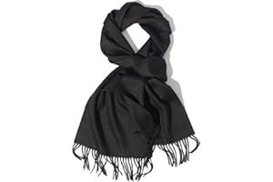 POINROLL 100% Cashmere Scarfs for Women, Pashmina Wraps Fringed Edges, 71"x 12", Lightweight and Warm Winter Collection