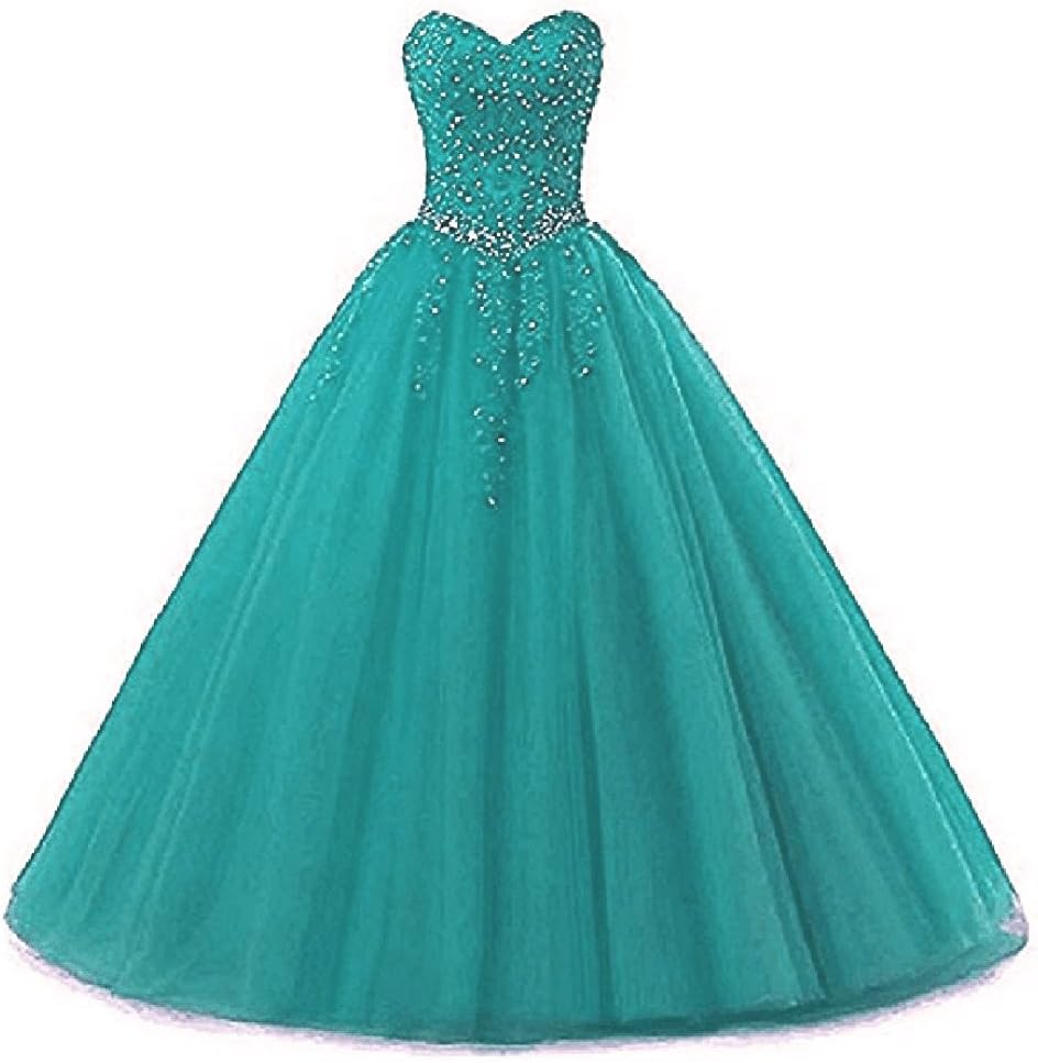 AIJIAYI Girls Strapless Beading Lace Quinceanera Dresses Long Sweetheart Quinceanera Prom Ball Gowns WJ1813