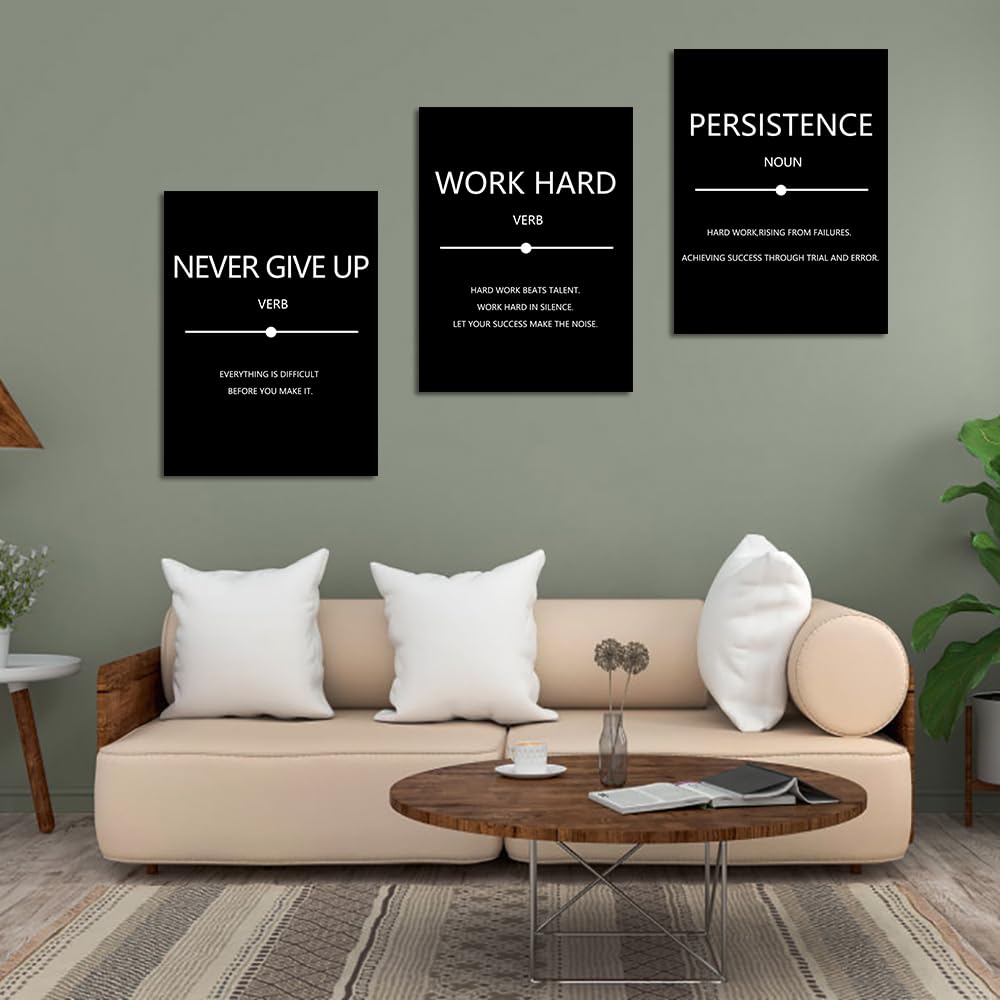 Motivational Canvas Poster Prints 3 Pieces Entrepreneur Positive Quotes ...