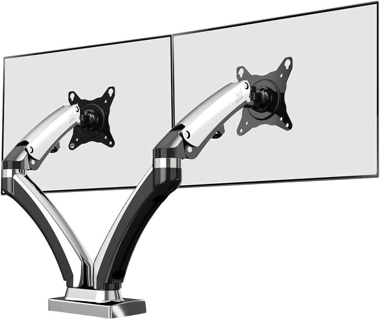 standmounts for Monitor Desk Stand for LCD LED screens Desk with Gas Spring for Office Home 17-27"(2 monitor) silver