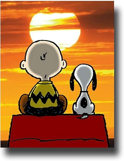 Snoopy Charlie Brown Guardando Il Tramonto Fianco A Fianco Tela Da Parete Per Cucina Decorazione Da Parete Con Personaggio Astratto 30 5 X 40 6 Cm Amazon It Casa E Cucina