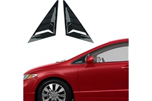 XYHGM for Honda Civic 8th Gen 2006 2007 2008 2009 2010 2011 Window Louvers Front Side Window Louvers Air Vent Scoop Shades Cover Blinds Trim Exterior Accessories 2PCS(Carbon Fiber)