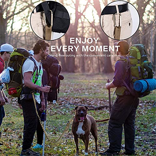 EGOBUY Tactical Dog Collar Reflective Nylon Adjustable Military Safety Soft Comfort Elastic Leash Metal Buckle and Handle with USA Flag Patch for Daily and Training