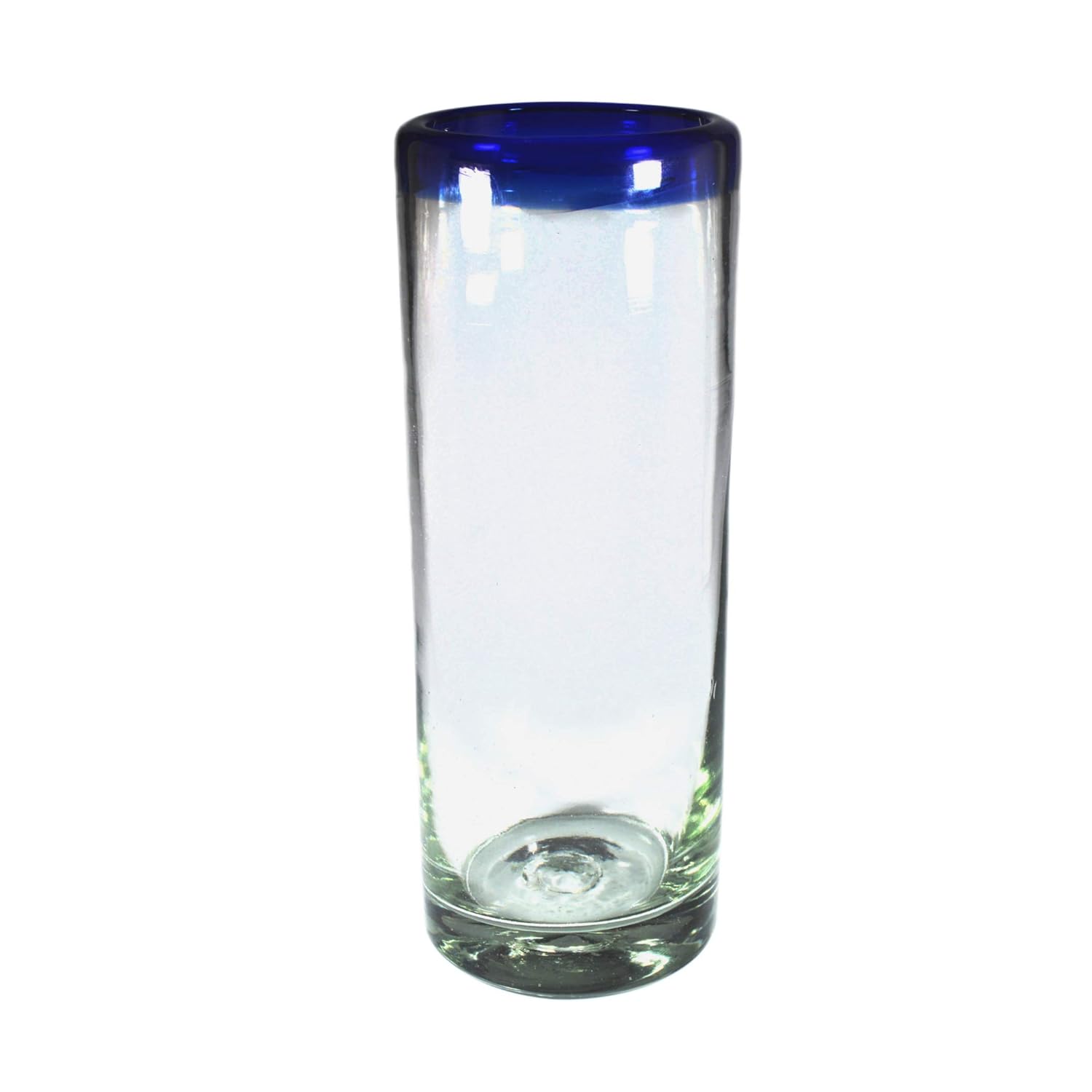 Juego de 4 vasos para agua con borde azul: Amazon.es: Hogar