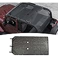 Sunshade Mesh Sun Shade Top UV Protection Exterior Accessories for Jeep Wrangler JK 2 Door 2007-2017,Extended Style