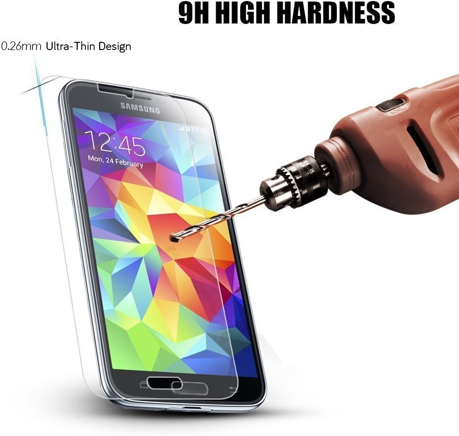 TANTEK YYY27 HD-Clear Tempered Glass Screen Protector for Samsung Galaxy S5-2 Piece