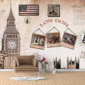 Wall Murals for Bedroom Vintage Bar Theme Removable Wallpaper Peel and Stick Wall Stickers - 66x96 inches