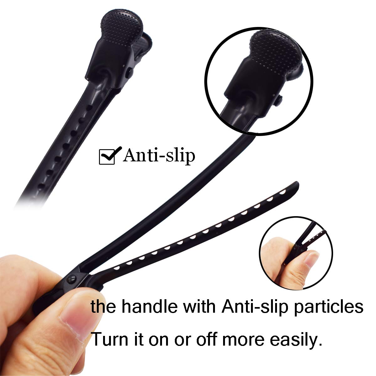 Hair Clips for Styling, 12 Pcs Professional Rustproof Metal Hair Styling Clips Hair Clip Set, 3.7 Inches Durable Salon Hair Clips Styling Tools for Salon, Personal &thick Hair (black)